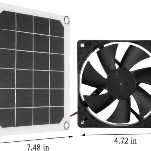 Multipurpose Solar Panel Fan Kit, 10W Solar Panel Powered Dual Fan, Waterproof Portable Outdoor Solar Exhaust Fan for Greenhouse, Dog House, Window Exhaust, RV