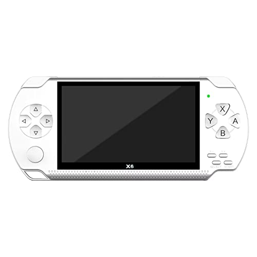 4.3 inch 8GB Retro Handheld Game Console Built-in 8GB to Store Digital Photos, Music, Videos, and Movies Support 8/16/32/64/128 Bit Games (White)