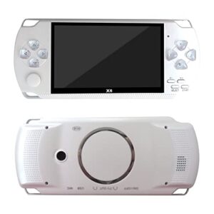 4.3 inch 8GB Retro Handheld Game Console Built-in 8GB to Store Digital Photos, Music, Videos, and Movies Support 8/16/32/64/128 Bit Games (White)