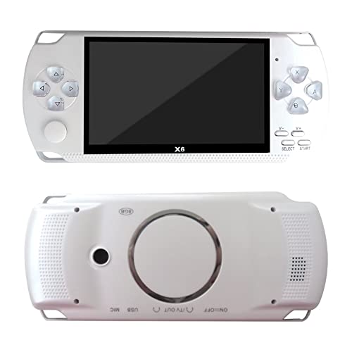 4.3 inch 8GB Retro Handheld Game Console Built-in 8GB to Store Digital Photos, Music, Videos, and Movies Support 8/16/32/64/128 Bit Games (White)