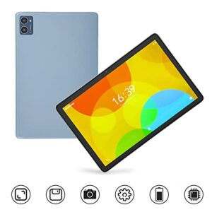 Rosvola 10.1 Inch Tablet, Type C Charging Dual Speakers US Plug 100-240V Tablet Front 5MP Rear 13MP Octa Core for Entertainment (Light Blue)