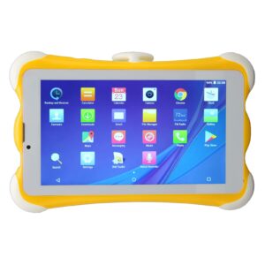 kids tablet, 3gb 32gb dual sim dual standby 7 inch hd display 2mp rear camera autofocus toddler tablet triple slot eye protection display 6000mah battery wifi tablet for kids