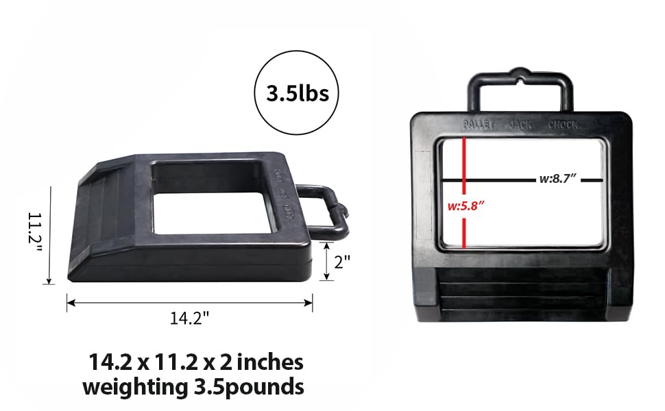 Rubber Truck Chock Heavy Duty Pallet Jack Stopper 14.2" L x 11.2" W x 2" H 2 Pecs