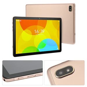 Rosvola 4G LTE Tablet, 8GB 128GB Fast Charge Support 10.1 Inch Tablet AU Plug 100-240V 1920x1200 Resolution for Android 11.0 for Reading (Gold)