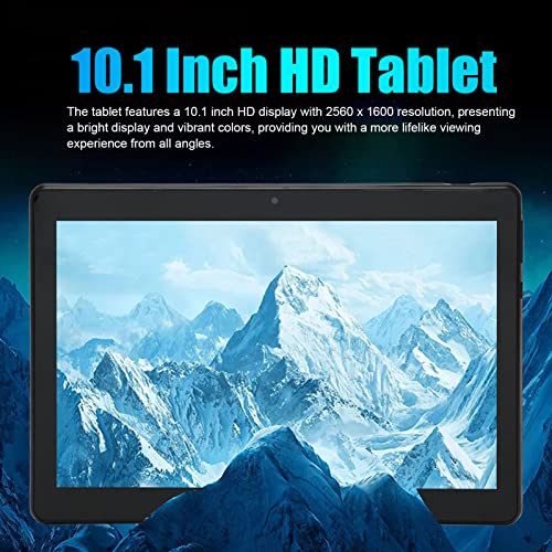 Tablet Computer, HD Screen Tablet Black 5MP Rear 2560x1600 Aluminum Alloy Glass 10.1Inch 5Ghz for Entertaining (US Plug)