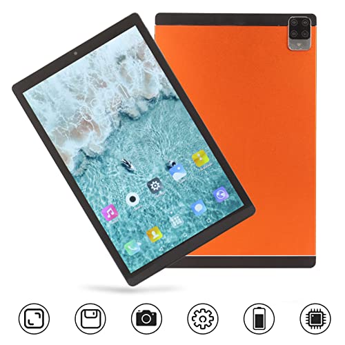 RTLR Orange Tablet, HD Tablet 5800mAh 5G WiFi 10.1 Inch 3 Card Slots for Office (US Plug)