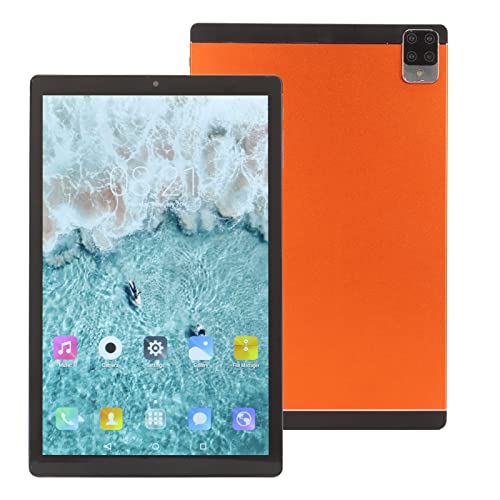 RTLR Orange Tablet, HD Tablet 5800mAh 5G WiFi 10.1 Inch 3 Card Slots for Office (US Plug)