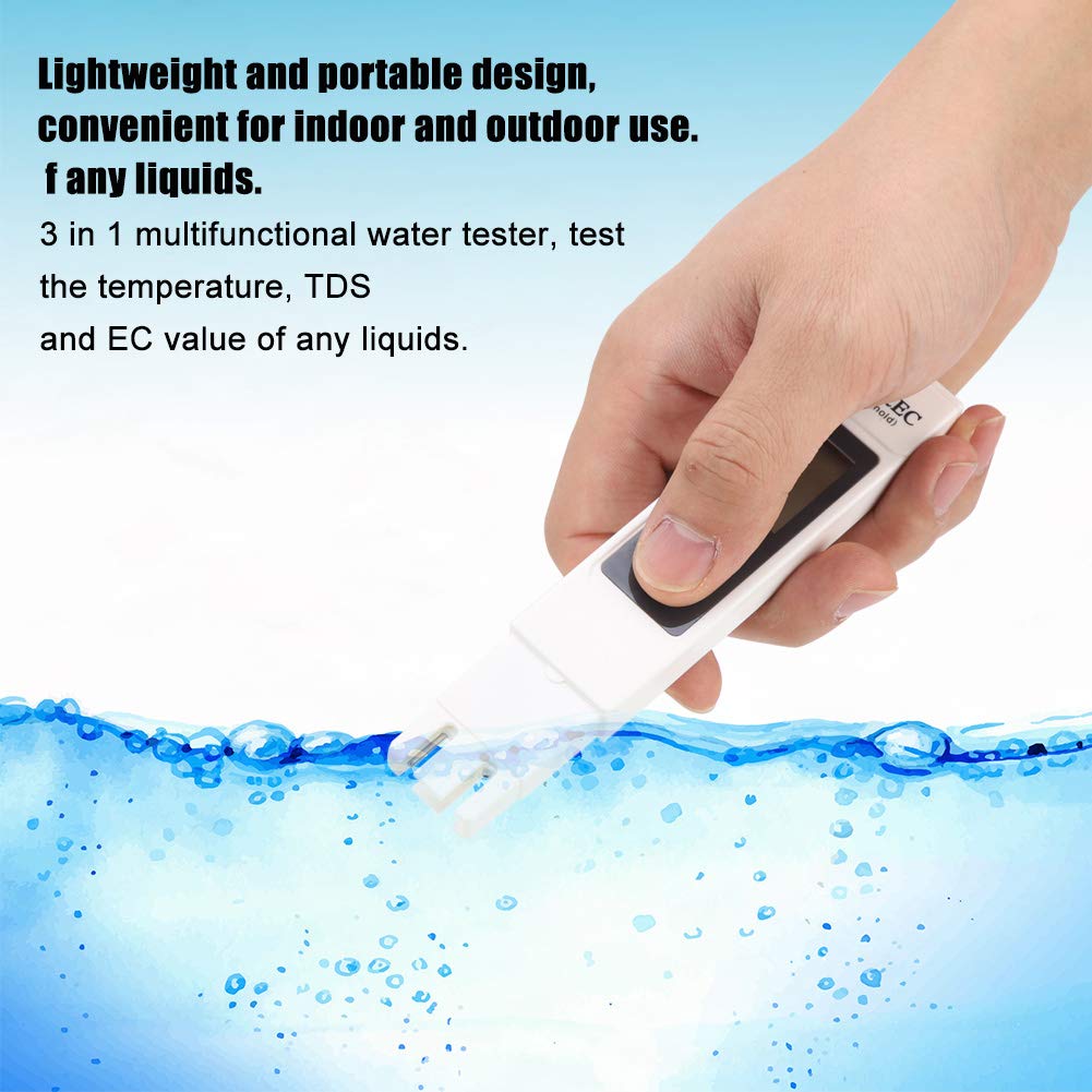 Multifunctional Digital LCD Water Tester Temperature Tds Ec Meter for Drink Beverage Tds Ec Meter Hold,Tds Ec