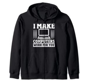 computer support technician pc specialist computer repair zip hoodie