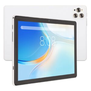 topincn 4g call tablet, 100-240v ips screen 5mp front 13mp rear hd tablet for android 11 for reading (white)