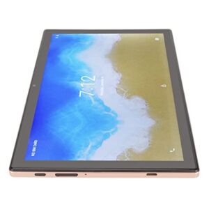 chiciris 10.1 inch hd tablet, 5g wifi 100‑240v octacore tablet gold 8gb ram 128gb rom 5800mah (us plug)