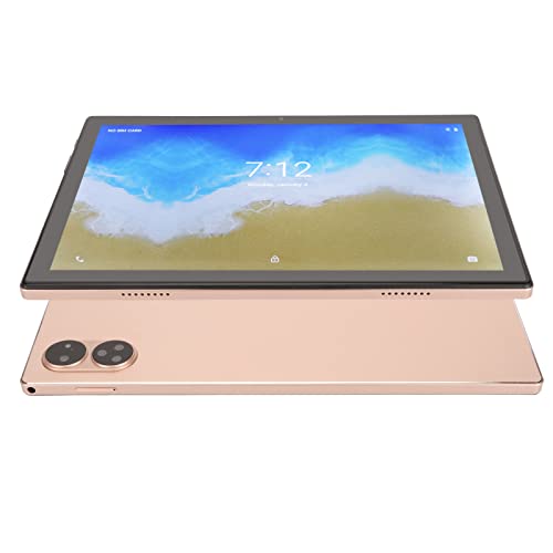 CHICIRIS 10.1 Inch HD Tablet, 5G WiFi 100‑240V Octacore Tablet Gold 8GB RAM 128GB ROM 5800mAh (US Plug)