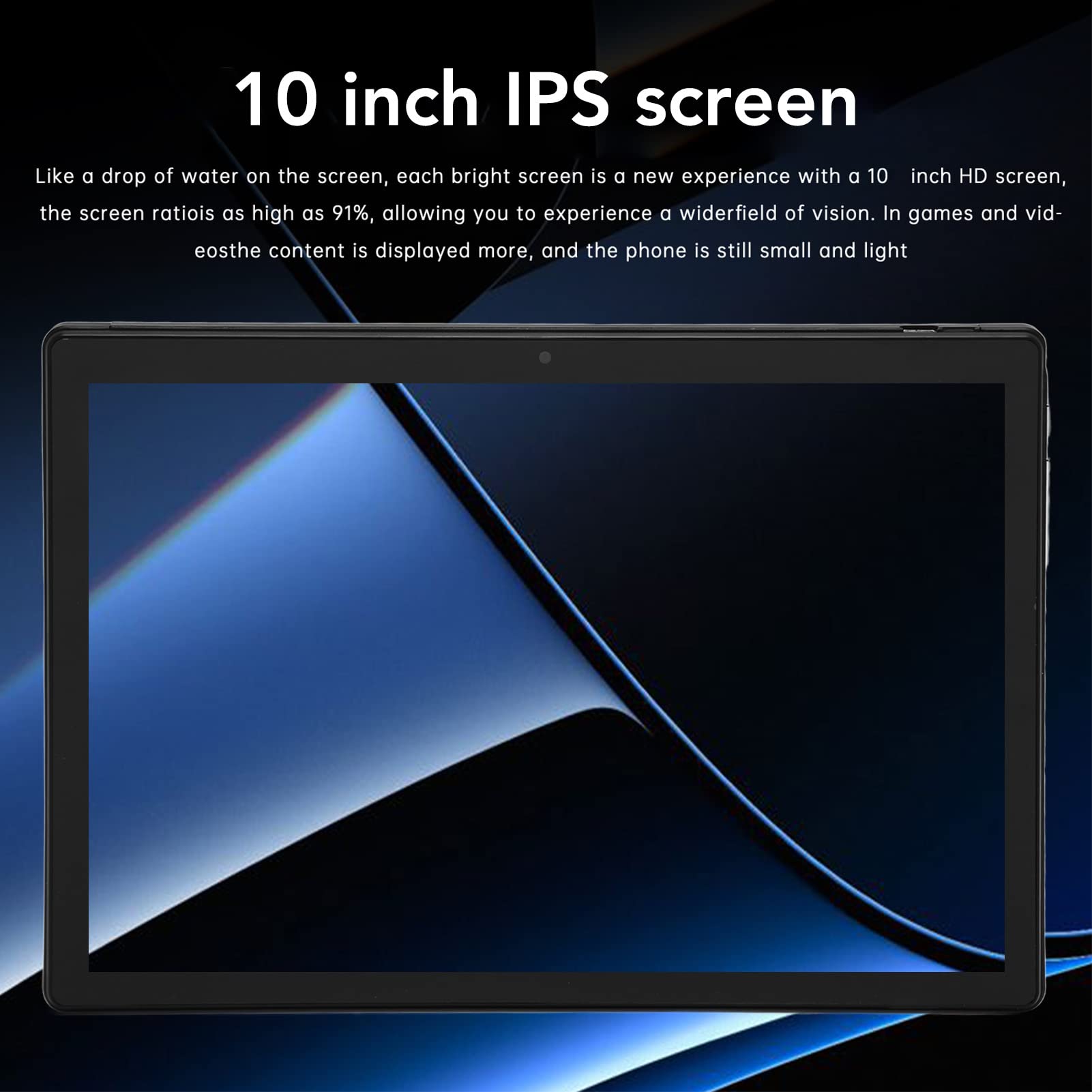 VINGVO 10 Inch Tablet, IPS Tablet PC 8800mAh 4G LTE Dual Camera for School (Black)