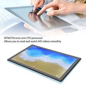 Octa Core CPU Tablet, 5G WiFi Efficient 8GB RAM 128GB ROM Blue 10.1in Tablet 100‑240V for Working (US Plug)