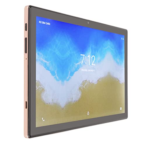 Naroote Octa Core Tablet, 8MP Front 13MP Rear Camera 100‑240V 8GB RAM 128GB ROM 5G WiFi 10.1 Inch HD Tablet Gold for Entertainment (US Plug)