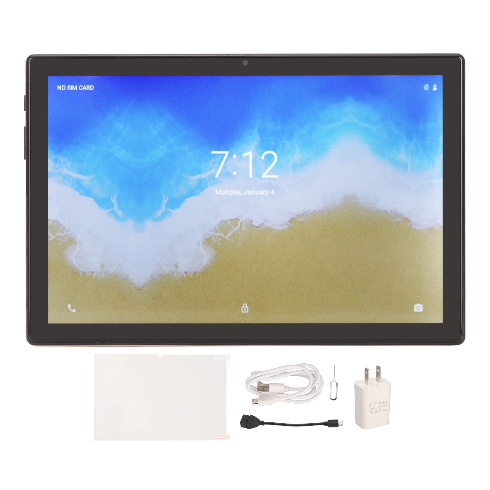Naroote 8 Core Tablet, 5G WiFi 10.1 Inch Tablet 100‑240V 3200x1440 for Work for Android 12 (US Plug)
