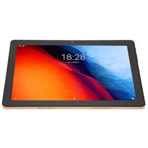 qinlorgo 10 inch tablet, gold 1920x1080 ips calling tablet 12gb ram 128gb rom 100-240v for reading for android 11.0 (us plug)