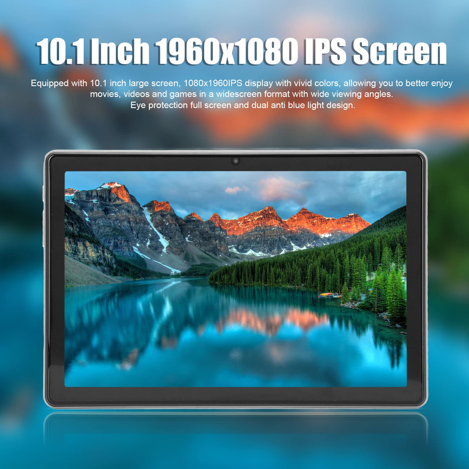 TOPINCN 10.1 Inch Tablet, 6G RAM 128G ROM Portable Tablet 2.4G 5G WiFi for Travel for Home (Grey)