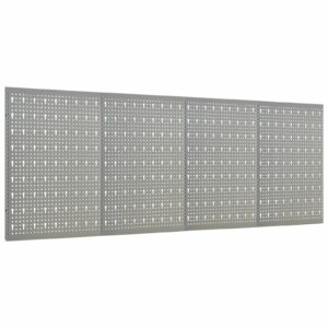 tidyard 4 piece wall-mounted peg boards, steel wall panels with holes, metal tool pegboards storage organizer gray for garage, workbench, workshop 63 x 22.8 x 0.4 inches (l x w x t)