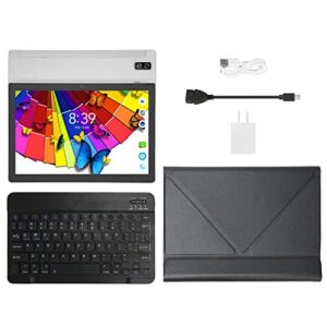 FOTABPYTI 10 Inch Tablet, 8GB RAM 128GB ROM IPS Octa Core Tablet PC 8800mAh for Office (Silver)