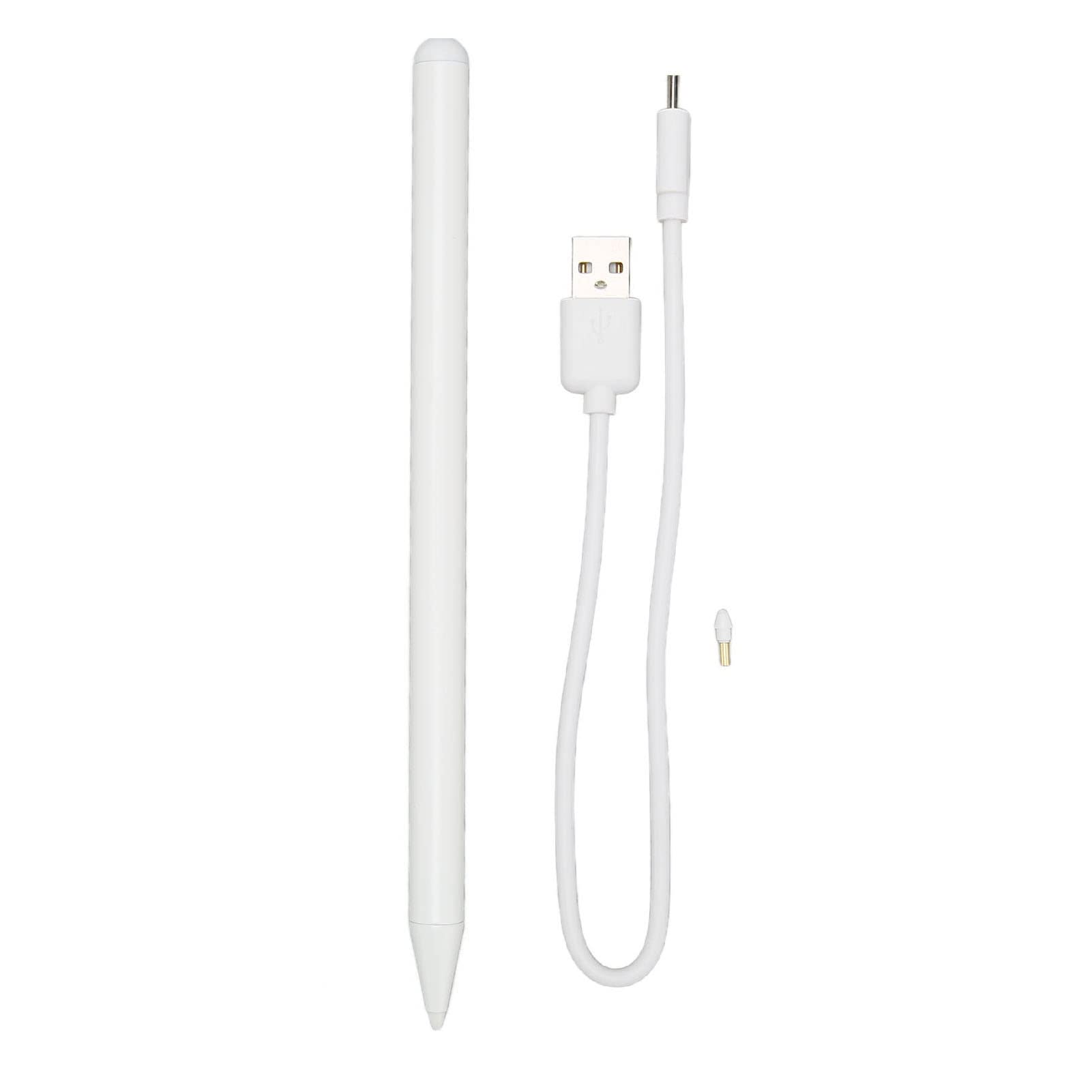 Touch Screen Pen, Tablet Stylus Magnetism High Accuracy Glossy Writing for Drawing for Student (White)