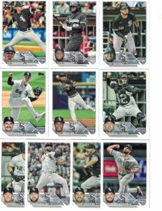 chicago white sox / 2023 topps (series 1 and 2) team set with (21) cards! plus the 2022 topps baseball team set (series 1 and 2) with (25) cards. ***includes (3) additional bonus cards of former white sox greats frank thomas, ozzie guillen and jermaine dy