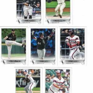 Chicago White Sox / 2023 Topps (Series 1 and 2) Team Set with (21) Cards! PLUS The 2022 Topps Baseball Team Set (Series 1 and 2) with (25) Cards. ***INCLUDES (3) Additional Bonus Cards of Former White Sox Greats Frank Thomas, Ozzie Guillen and Jermaine Dy