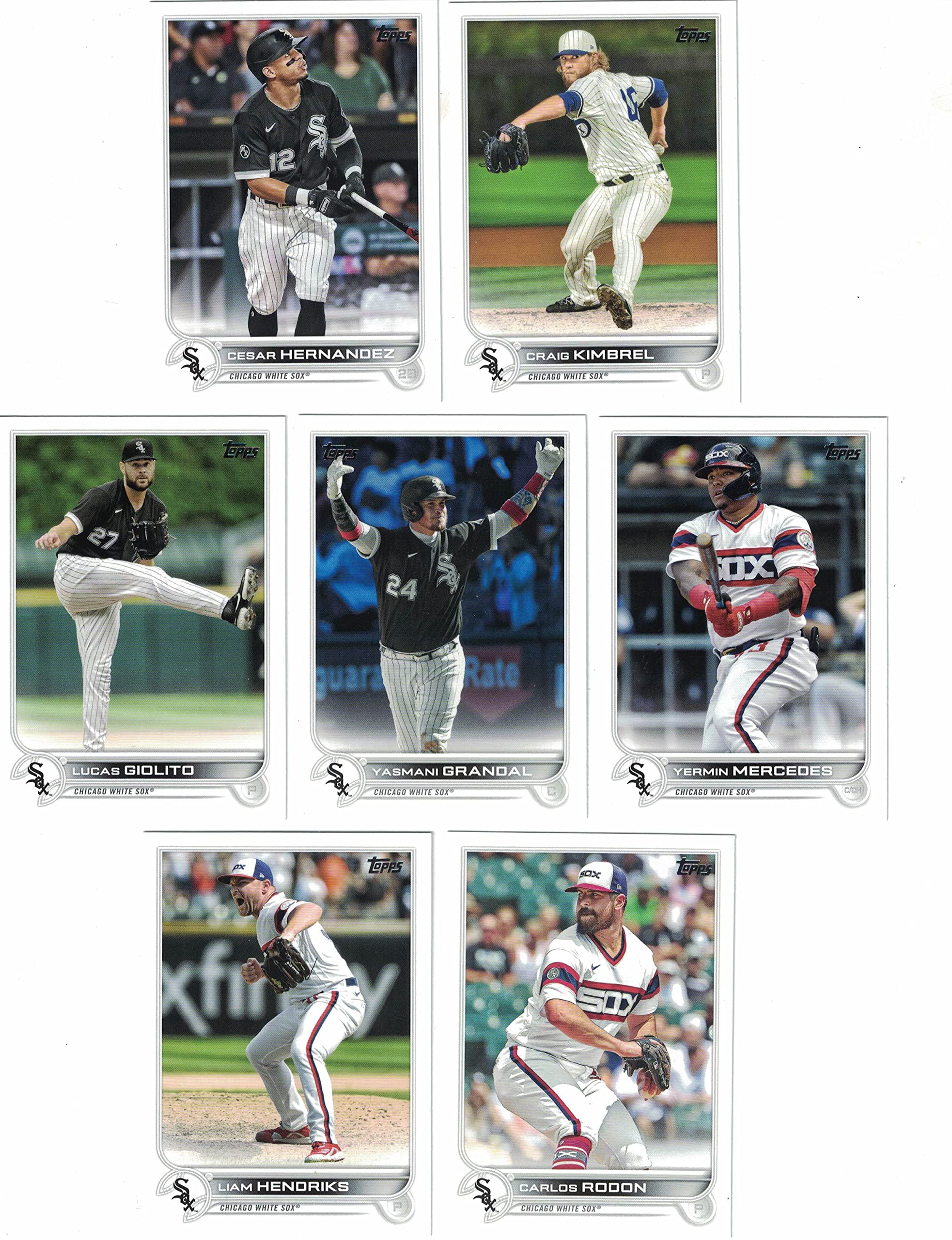 Chicago White Sox / 2023 Topps (Series 1 and 2) Team Set with (21) Cards! PLUS The 2022 Topps Baseball Team Set (Series 1 and 2) with (25) Cards. ***INCLUDES (3) Additional Bonus Cards of Former White Sox Greats Frank Thomas, Ozzie Guillen and Jermaine Dy