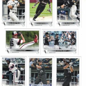 Chicago White Sox / 2023 Topps (Series 1 and 2) Team Set with (21) Cards! PLUS The 2022 Topps Baseball Team Set (Series 1 and 2) with (25) Cards. ***INCLUDES (3) Additional Bonus Cards of Former White Sox Greats Frank Thomas, Ozzie Guillen and Jermaine Dy