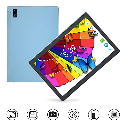 Shanrya Tablet PC, 8GB RAM 128GB ROM 10 Inch IPS 4G LTE Tablet for School (Blue)