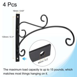 Tool parts 4pcs Iron Wall Hooks Bracket 230mmx155mmx16mm for Hanging Lanterns Black