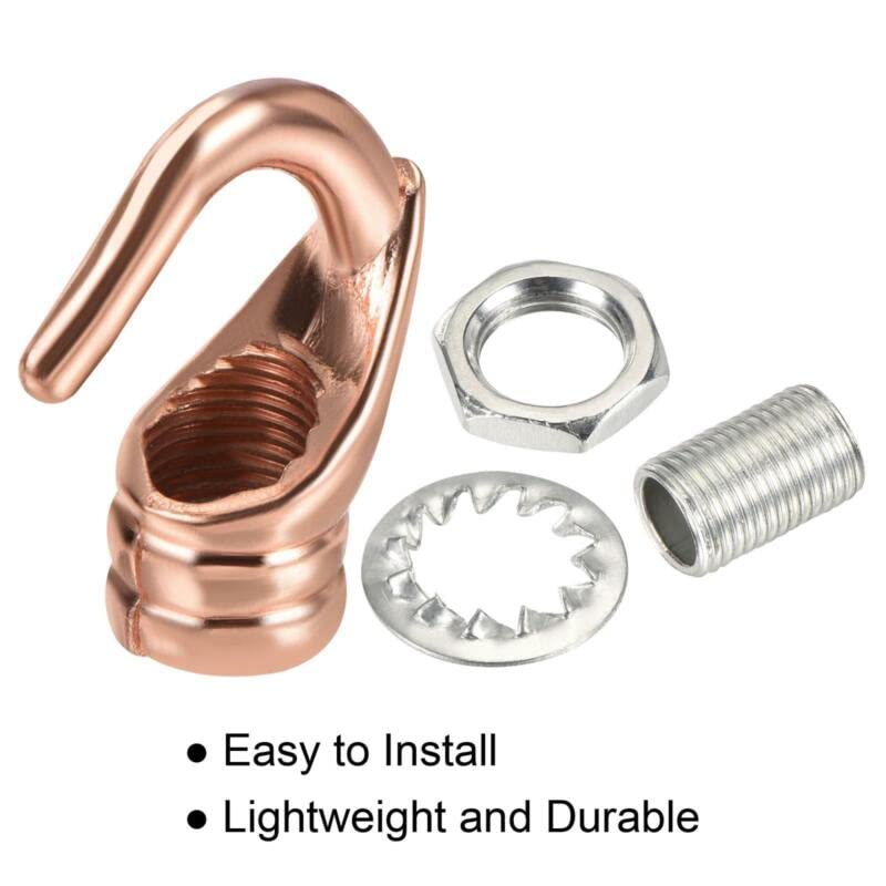 Tool parts Alloy Ceiling Hook 25mmx33mm for Ceiling Pendant Light Plate Rose Gold 2Pcs