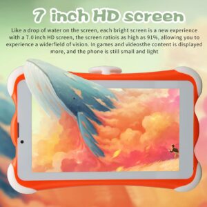 TOPINCN WiFi Kids Tablet, 100‑240V Eye Protection 6000mah Rechargeable Battery 128GB Expandable Storage Kids Tablet RAM 3GB ROM 32GB 7 Inch 1280x800 for Watching TV (US Plug)