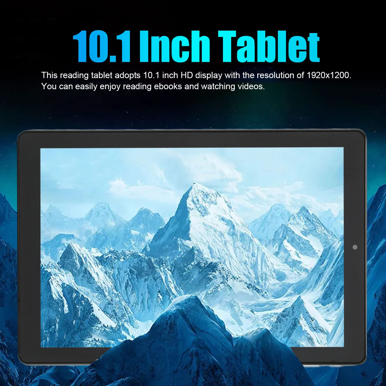 TOPINCN Grey Tablet, Octa Core CPU 10.1 Inch Reading Tablet 4GB RAM 64GB ROM for Work (US Plug)