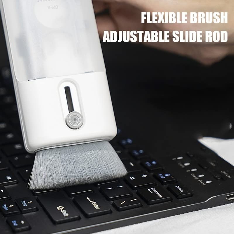 6 in 1 Multifunctional Computer Keyboard Cleaning Brush Earbuds Cleaning Pen Screen Cleaning Tools Kit (Color : (C) White-Bendable)