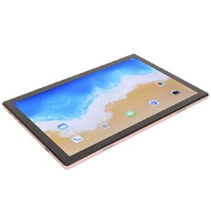 10.1 inch hd tablet, octa core processor dual sim dual standby front 8mp rear 13mp tablet android 12 entertainment gold (us plug)