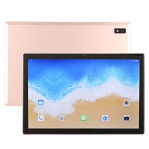 VINGVO 10.1 Inch Tablet, WiFi Tablet Gold 8GB RAM 128GB ROM Dual SIM Dual Standby 8MP Front 13MP Rear for Entertainment (US Plug)