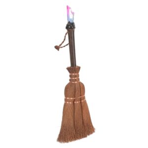 Alipis 4pcs Children's Mini Broom Witches Altar Crystal Broom Halloween Brooms Decor Mini Wizard Broom Altar Ornament Halloween Decorations Indoor Short Broom Wooden The Witch Miniature