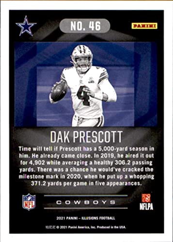2021 PANINI ILLUSIONS #46 DAK PRESCOTT DALLAS COWBOYS FOOTBALL OFFICIAL TRADING CARD OF THE NFL