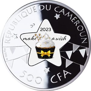 2023 DE Modern Commemorative PowerCoin Happy Birthday Silver Coin 500 Francs Cfa Cameroon 2023 Proof