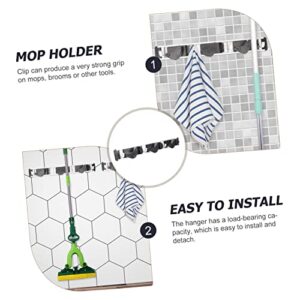 Alipis 2pcs Mop Holder Broom Hanger Mops Wall Utility Rack Shelf Tool Hanger Storage Rack Cleaning Tools Wall Holder Round Soap Tin Space Aluminum Cleaning Supplies Wall-mounted