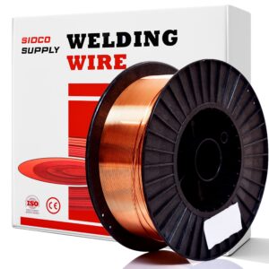 sidco supply solid mig 0.35 welding wire - er70s-6 mig wire - 0.35 inch 11lb spool - mild steel mig wire - low splatter high levels of deoxidizers – mig welding wire, all position gas welding (1)