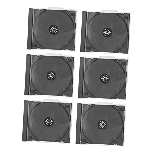 CIYODO 6pcs Casing Sleeve Binders Discs Black Clear Case and Cases Protects Portable Square Protective Tray Clam Nonwovens Holder Holders Against Color Assembled CD for