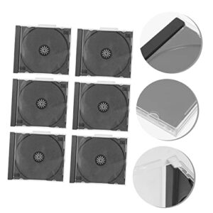 CIYODO 6pcs Casing Sleeve Binders Discs Black Clear Case and Cases Protects Portable Square Protective Tray Clam Nonwovens Holder Holders Against Color Assembled CD for