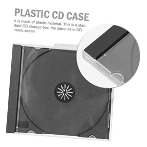 CIYODO 6pcs Casing Sleeve Binders Discs Black Clear Case and Cases Protects Portable Square Protective Tray Clam Nonwovens Holder Holders Against Color Assembled CD for