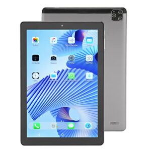 VINGVO Grey Tablet, Dual Camera 10.1 Inch Reading Tablet 4GB RAM 64GB ROM for Gaming (US Plug)