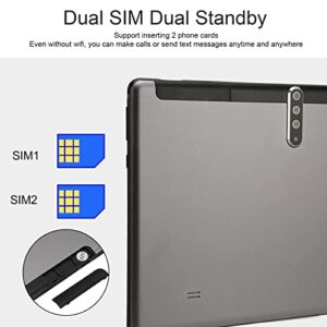 Tablet, 2 SIM Card 100‑240V 4GB RAM 64GB ROM 10.1 Screen 5MP Rear 2MP Front Camera Phone Tablet for Office (US Plug)