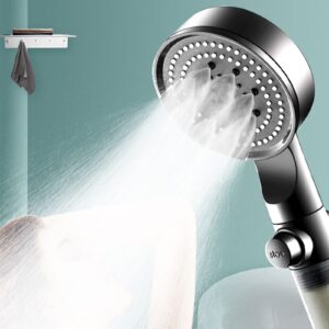 high pressure handheld shower head with carbon filter, 5 spray modes showers, hard water softener filtered showerhead for luxury shower