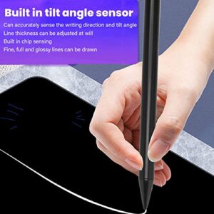 Tablet Stylus, Magnetism Glossy Writing Touch Screen Pen Tilt Angle Sensor High Accuracy for Pro 11in for Kids (Black)