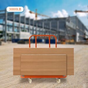 Drywall Cart Dolly, 3000LBS Commercial Grade Handling Sheetrock Panel Tool Truck Casters Panel Trolley Truck 4 Swivel Wheels